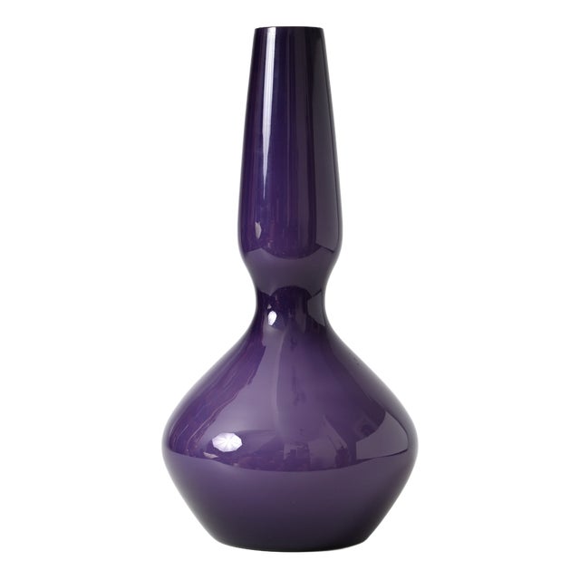 Danish Purple Opaline Glass Vase by Jacob Bang for Kastrup, 1960s For Sale