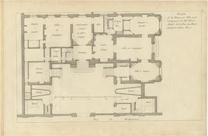 Antique Plan of the House of Mr. Morel by Le Rouge, 1785