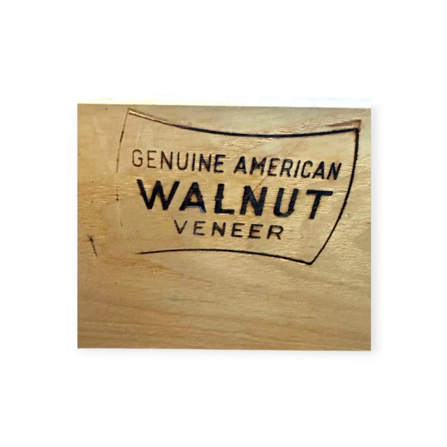Brown Vintage Mid Century Modern American Walnut Tallboy 5 Drawer Dresser For Sale - Image 8 of 10