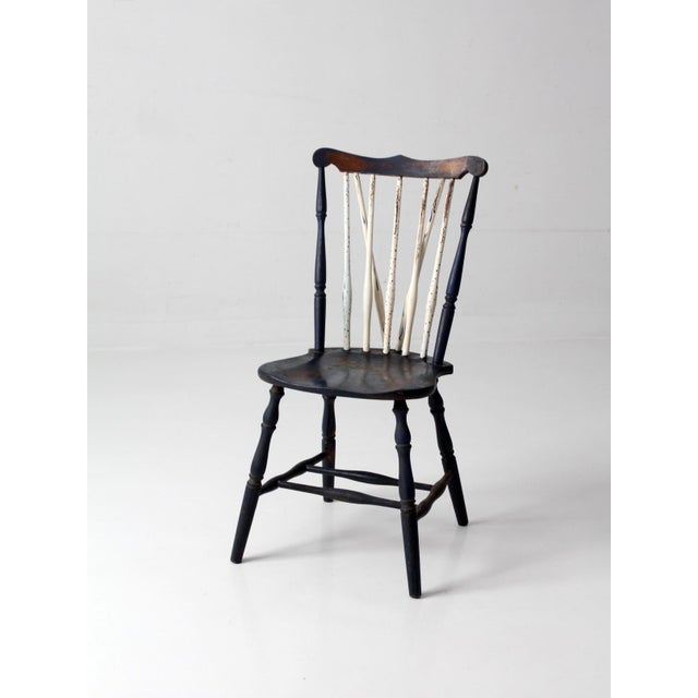 Antique Painted Brace Back Windsor Style Chair For Sale - Image 15 of 16
