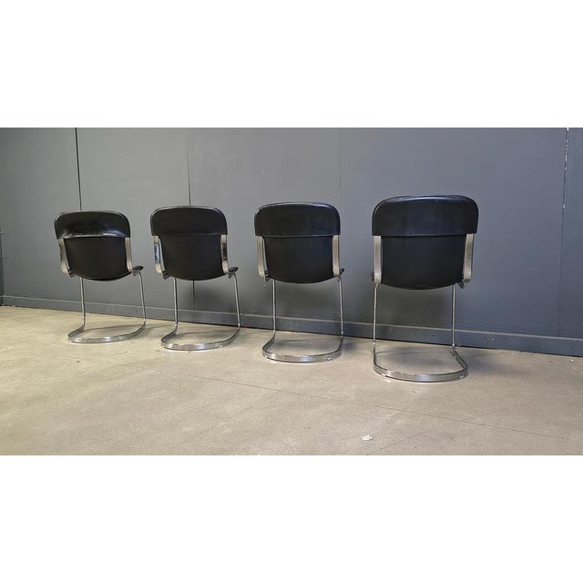 Hollywood Regency Vintage Dining Chairs attributed to Cidue, 1970s, Set of 4 For Sale - Image 3 of 13