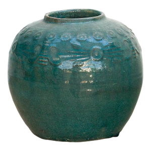 Azure Meadow Asian Ceramic Vase