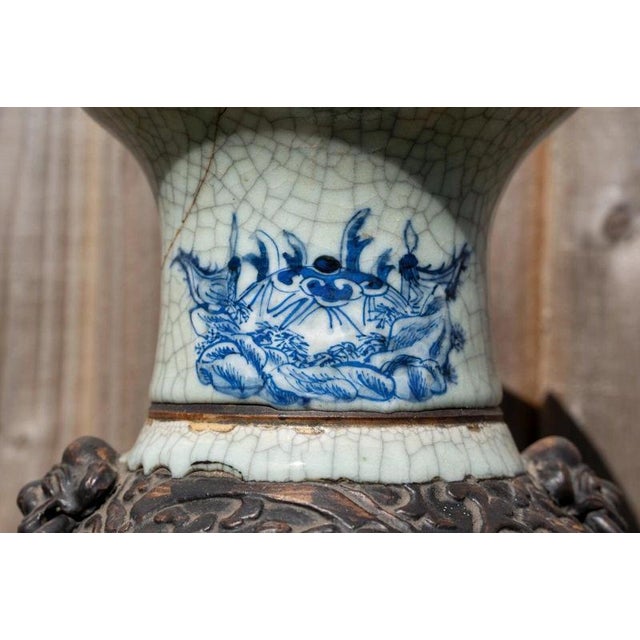 Large Early 19th Century Chinese Qing Dynasty Crackle Glazed Porcelain Vase For Sale - Image 16 of 18