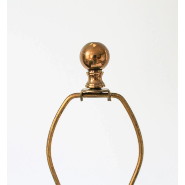 Metal Vintage Brass Double Arm Candlestick Table Lamp For Sale - Image 7 of 12