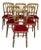 Louis Style Upholstered Gilt Wood Dining Chairs, Set of 6 For Sale