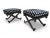 Vintage French Regency Style Ottomans With Ebonized Scrolled Bases, Newly Reupholstered – Pair For Sale - Image 4 of 7