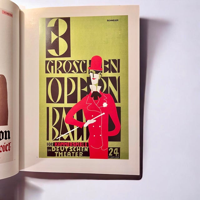 Modern Original Linocut 3-Color Poster for 3 Groschen Opern Ball der Kammerspiele im Deutschen Theater by David Schneuer For Sale - Image 3 of 5