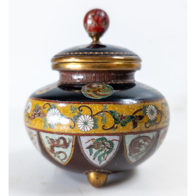 Early 20th Century Japanese Cloisonne Enamel Covered Urn Attr: Honda Yosaburo For Sale - Image 10 of 17