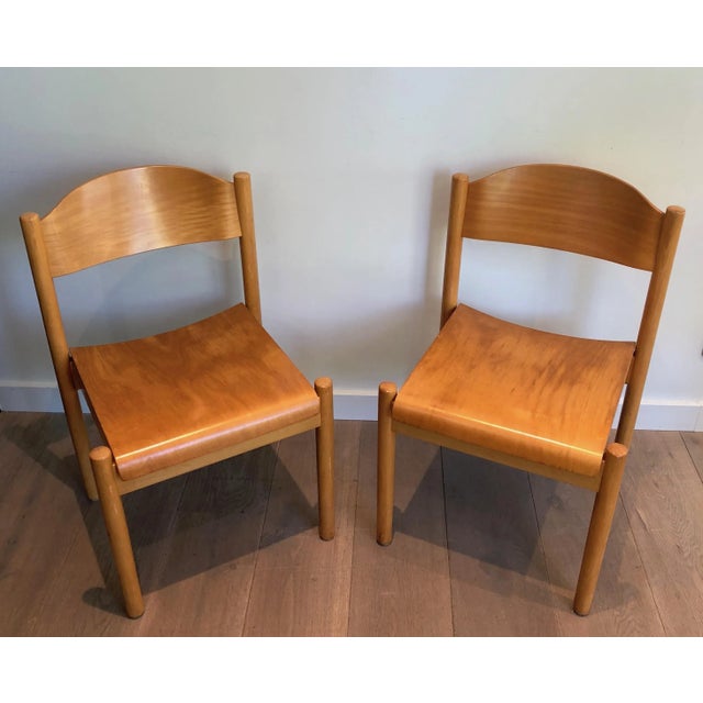 Stackable Pine Chairs, German Work by Karl Klipper, Circa 1970 - Set of 6 For Sale - Image 10 of 13