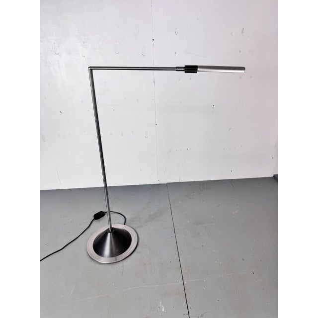 1980s Italian Modernist Steel and Aluminum Floor Lamp by F.A. Porsche for Luci, 1980s For Sale - Image 5 of 17