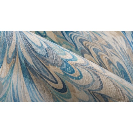 A beautiful pair of custom designer pillows made from Lee Jofa Taplow Print in Capri/Sky. This striking fabric features a...