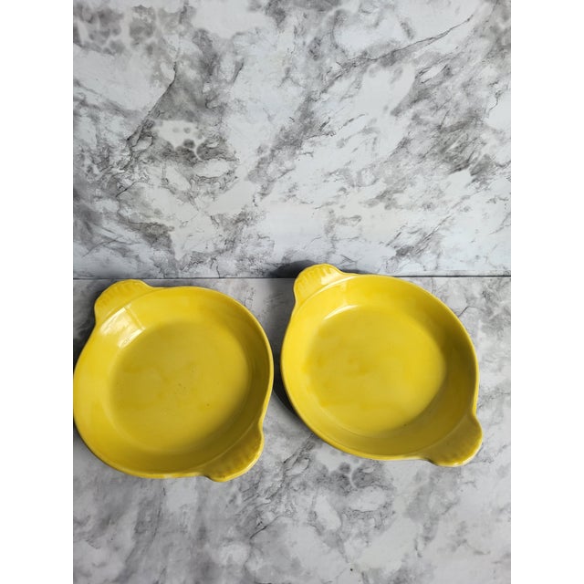 Mid-Century Modern 1960s Vintage Yellow Hall Ceramic Serving Plate - a Pair For Sale - Image 3 of 11