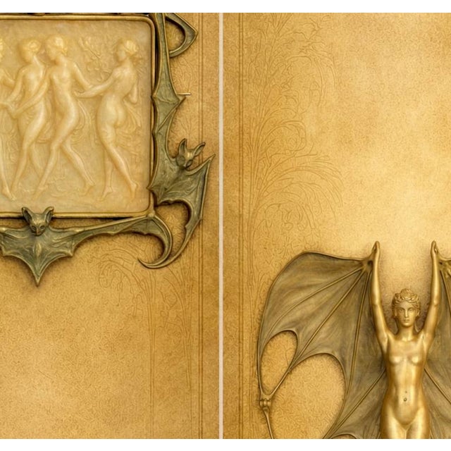 Art Nouveau Large Art Nouveau Jewelry Study "The Aureate Oracle" – 40" X 60" Fine Art Print on Brushed Metal For Sale - Image 3 of 12