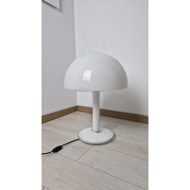 Large Table Lamps in Milk Glass and Transparent Glass with Adjustable Lampshade from Vistosi Murano, 1960s, Set of 2 For Sale - Image 13 of 18