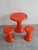 Space Age Patio Set in Orange Plastic, 1970s, Set of 3 For Sale - Image 6 of 12