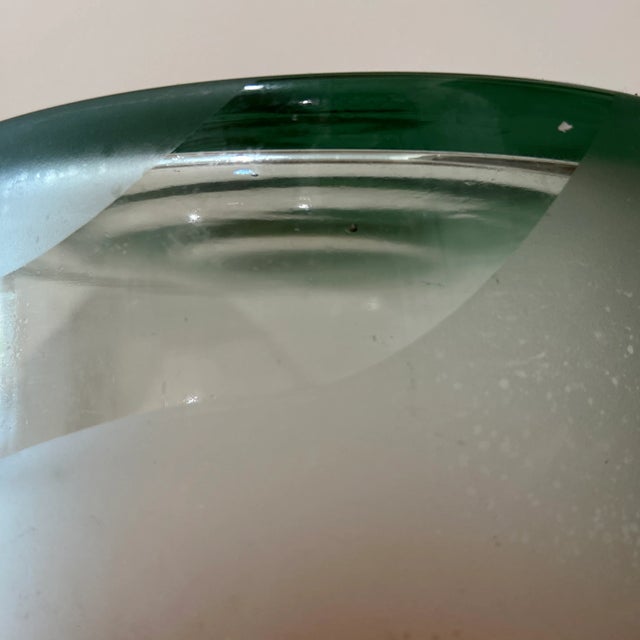 Glass Vintage Murano Style Frosted & Clear Glass Vase /Bucket For Sale - Image 7 of 12