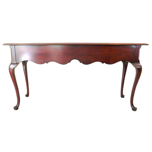 Queen Anne Thomasville Solid Cherry Wood Queen Anne Console Table Made in North Carolina - Vintage Late 20th Century For Sale - Image 3 of 5