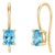 Oval-Cut Swiss Blue Topaz Solitaire Drop Earrings in 18k Yellow Gold Plated Hook Wire - A Pair For Sale