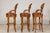 Swivel Bar Stools with Carved Backs and Faux Leather Seats – Set of 3 For Sale - Image 11 of 12