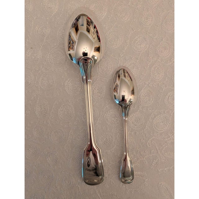 Late 20th Century Christofle "Chinon" Sterling Silver 4-Piece Place Settings, 6 Sets 24 Pieces For Sale - Image 10 of 18