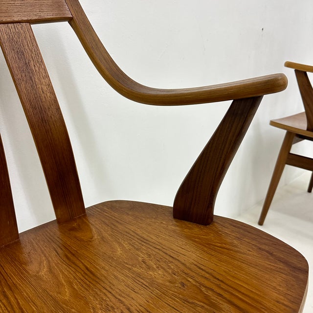 Teak Plywood Dining Chairs attributed to Pastoe, 1960s, Set of 4, in Good conditions. Designed 1960 to 1969