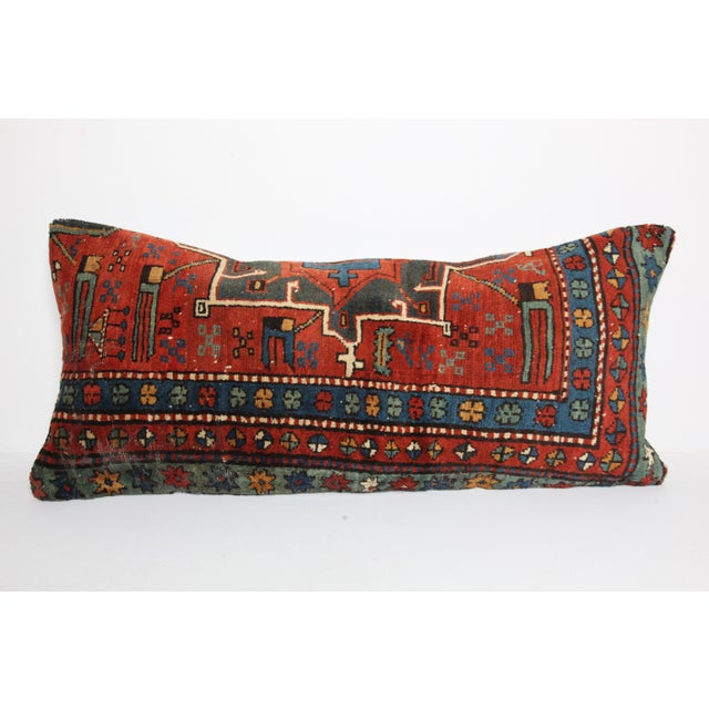 1900 - 1909 Antique Made in Caucasian Kazak Rug Sofa Pillow Cover -19'' X 39'' For Sale - Image 5 of 13