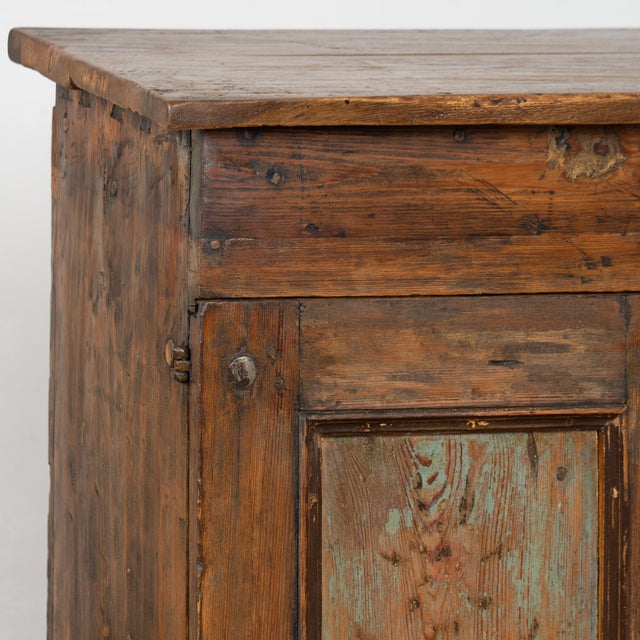 Wood Late 18th-Century Swedish Original Painted Pine Sideboard Cabinet For Sale - Image 7 of 12