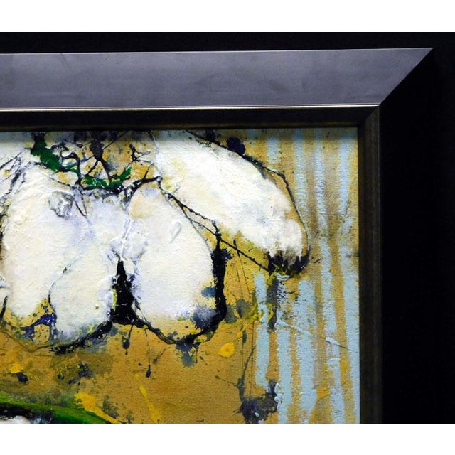 "Fleursx-6" Contemporary Abstract Botanical Oil Painting by Helen Zarin, Framed For Sale - Image 4 of 6