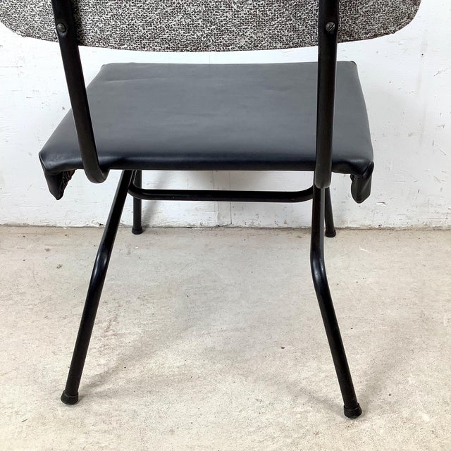 Mid-Century Modern Slipper Chair, Black Tubular Steel Frame For Sale - Image 9 of 12