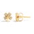 10K Yellow Gold Diamond Accent 4 Leaf Clover Stud Earrings, A Pair For Sale - Image 4 of 5