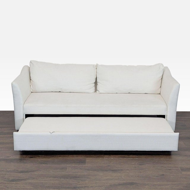 Modern Pottery Barn York Slope Arm Modern Cream Sleeper Sofa With Pull-Out Bed For Sale - Image 3 of 7