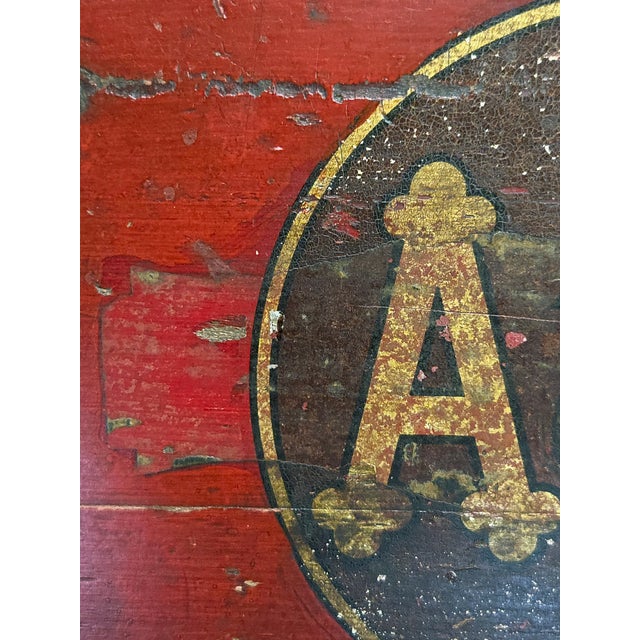 Wood Antique A&p Tea Bin, Wood With Red Paint, Country Style, Circa 1920 For Sale - Image 7 of 15