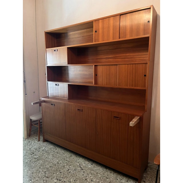 1950s Vintage Teak Bookcase Cabinet with Bookcase, 1950s For Sale - Image 5 of 13