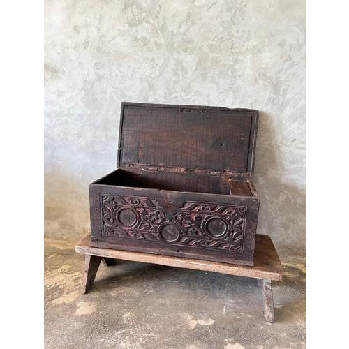 Small Indonesian Carved Wooden Chest For Sale - Image 18 of 18