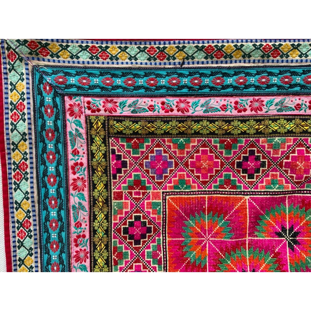 Vintage Textile Square | Chairish