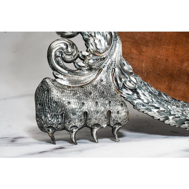 Regal Ornate Repousse Style Antique Silverplate Victorian Photo Picture Frame Lion Royalty Armorial For Sale - Image 12 of 18