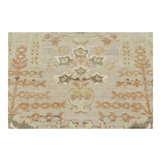 Contemporary Block Print Floral Natural Silk Runner by Rug & Kilim, India For Sale