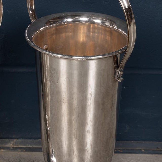 Vintage English Floor Standing Silver Plated Wine Coolers, 1950s, Set of 2 For Sale - Image 11 of 14