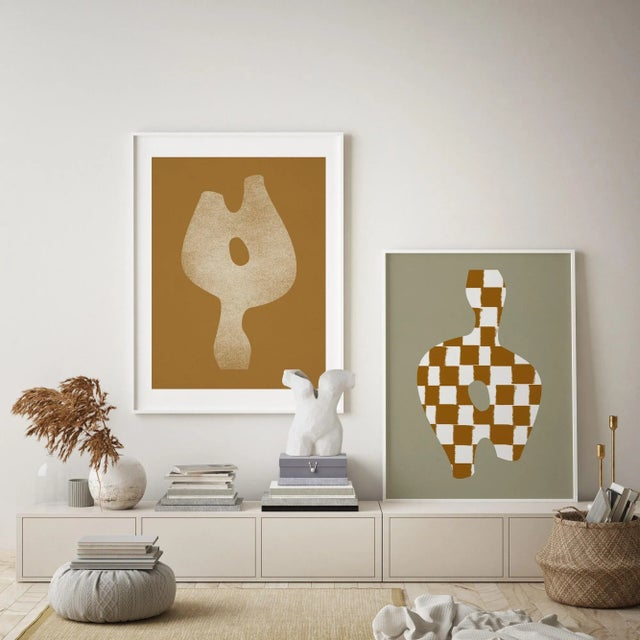 Contemporary Contemporary Checkered Abstract Giclee Prints - Set of Two For Sale - Image 3 of 4