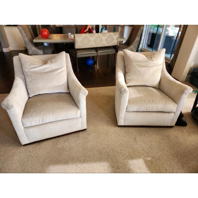 Hickory Chair Jules Swivel Chair in Chevron Velvet Set of 2 Chairish