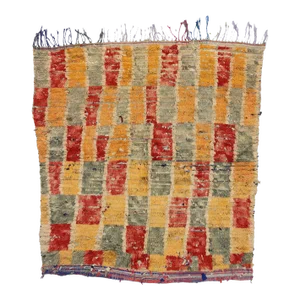 Vintage Berber Moroccan Boucherouite Rug - 04'07 X 05'00