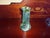 This is a Gorgeous! Antique Art Nouveau Lotze Green Art Glass Hand Blown Vase with a Threads of different glass and...