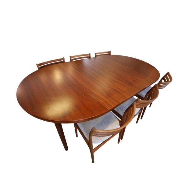 Danish Round Dining Table in Teak with Double Inserts, 1960s For Sale - Image 12 of 18