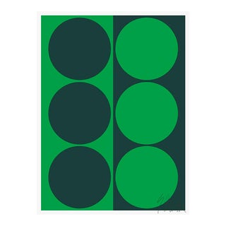 Dynamic Pair Green Fine Art Print 42.5" X 60" by Liz Roache For Sale