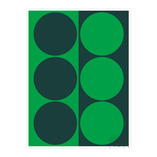 Dynamic Pair Green Fine Art Print 42.5" X 60" by Liz Roache For Sale