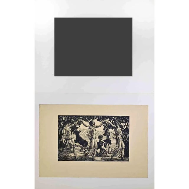 The three dancers is a woodcut print realized by Raphaël Maurice (1884 - 1972) in 1920s Hand-signed and numbered, edition...