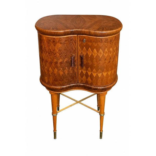 Wood Art Deco Illuminated Bar Cabinet in Briar Root and Mirrors, 1930s For Sale - Image 7 of 7