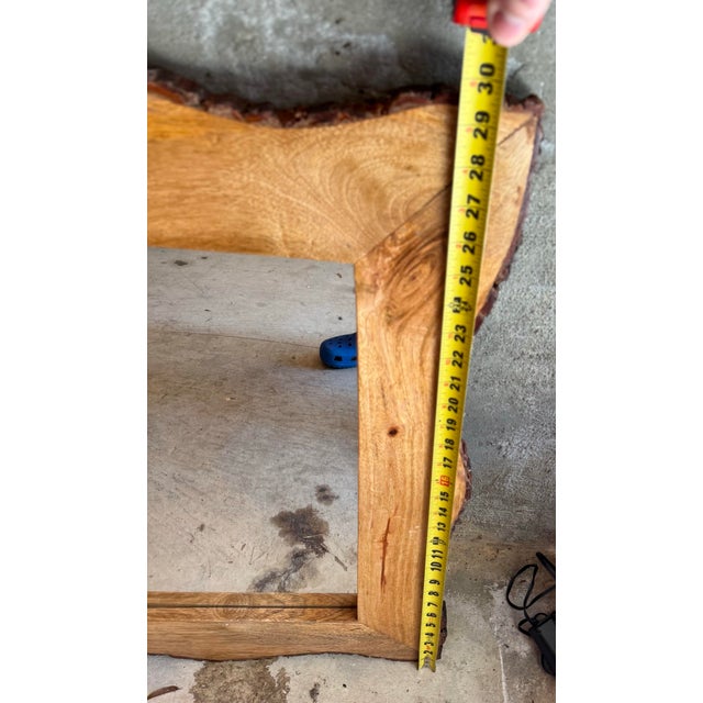 Large Handcrafted India Maplewood Wall Hanging Mirror 22x29 For Sale - Image 4 of 6