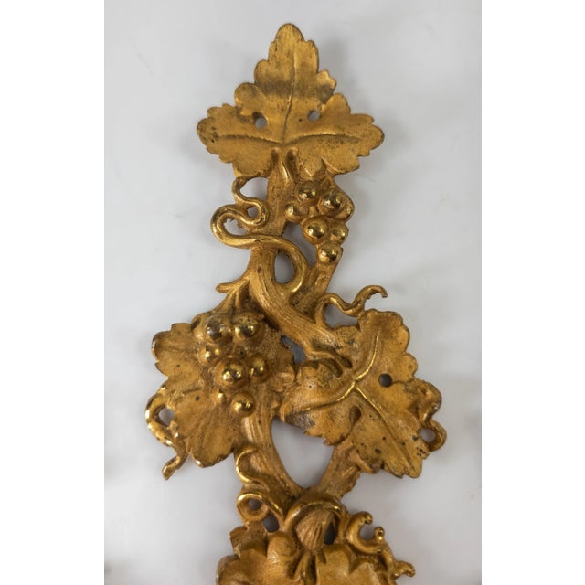 Late 19th Century 19th Century Group of 3 Gilt Bronze Architectural Furniture Accents With Grape Motif For Sale - Image 5 of 11