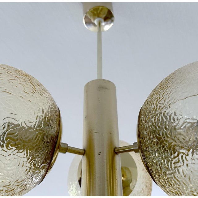 Large Space Age Glass Chandelier, 1970s For Sale - Image 16 of 18